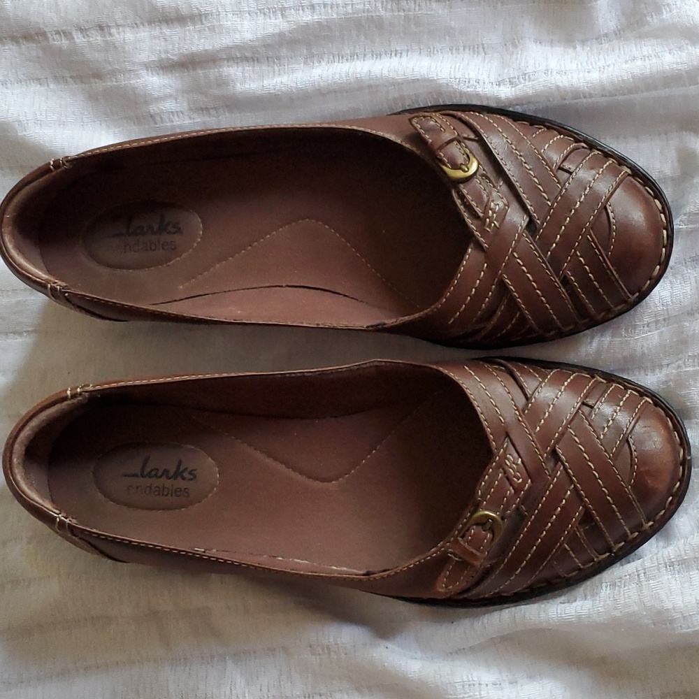 Clark's I Bendables I Leather Slip on Comfort Flat